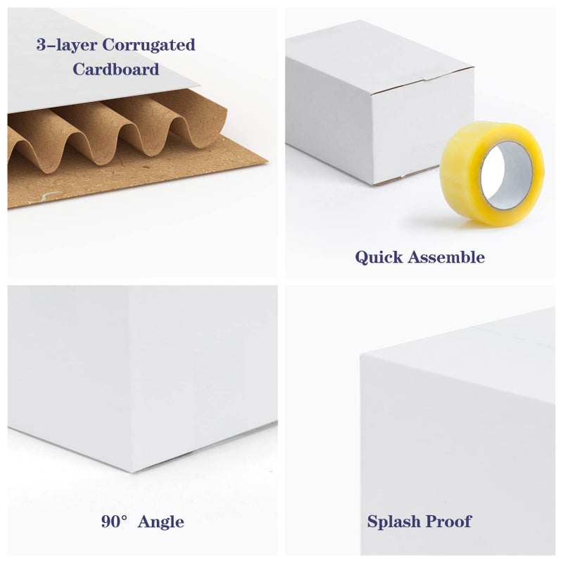 SPEPLA Shipping Boxes 6x4x3 Set of 40  White Corrugated Cardboard Box for Mailing Business Packaging - Image 5